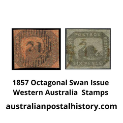 1857 Western Australia Octagonal Swan Issue