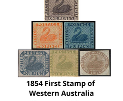 1854 First Stamps of Western Australia