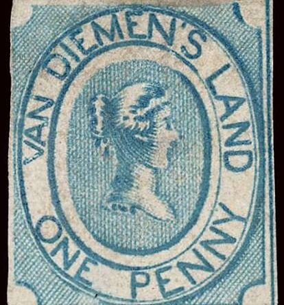 First Stamp of Tasmania Van Diiemen's Land 1853