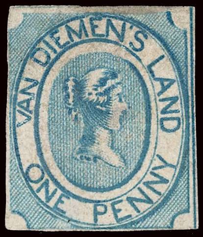 First Stamp of Tasmania Van Diiemen's Land 1853